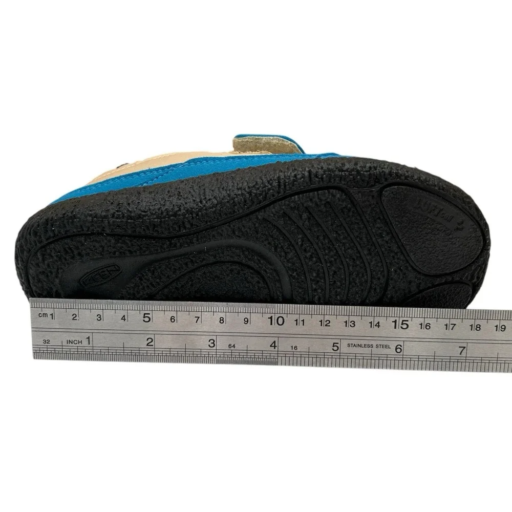 KEEN Howser‎ Little Boys Faux Fur Lined Slippers Size 12 Blue-Beige Warm Shoes